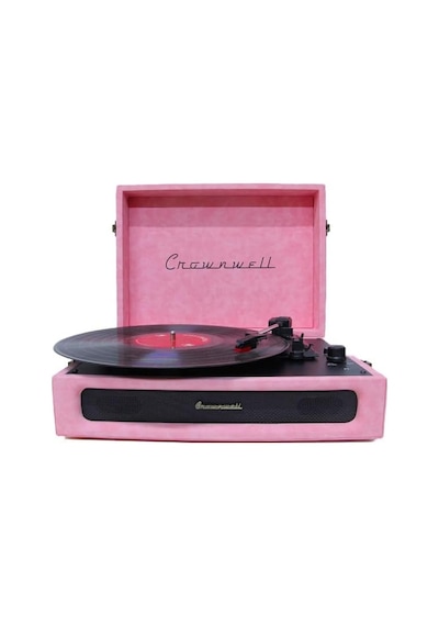 Nostaljik Özel Pembe Çantalı Pikap Bluetooth Kulaklı Hoparlör 33-45-78 Taş Ve Plastik Plak Çala Standart