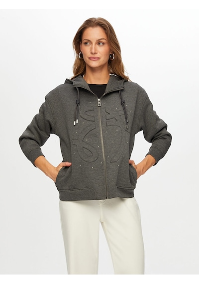 Faik Sönmez Relax Baskı Ve Taş Detaylı Kapüşonlu Sweatshirt W26swt010 Uw26swt010154 Antrasit Melanj Faik Sönmez Relax Baskı Ve Taş Detaylı Kapüşonlu Sweatshirt W26swt010 Uw26swt010154 Antrasit Melanj