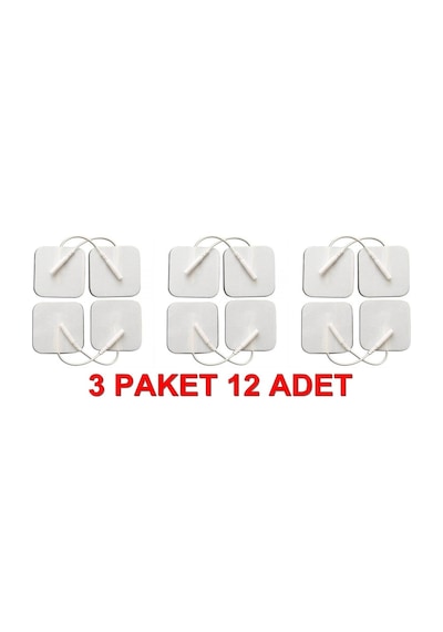 Geçmeli Soketli Tens Pedi Elektrod 5X5 3 Paket 12 Adet
