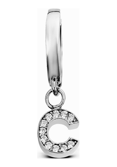 Argentum Concept - C Harfi Sallantılı Gümüş Tek Küpe - K079301