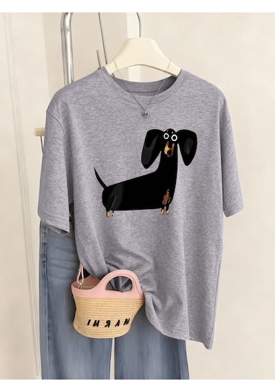 Noıssey Urban Pop Graphic Kadın Tişört Koleksiyonukod 5489 Gri