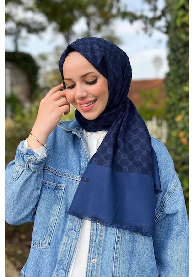 Aker Elegance Monogram Şal - 1090100-921 - Lacivert