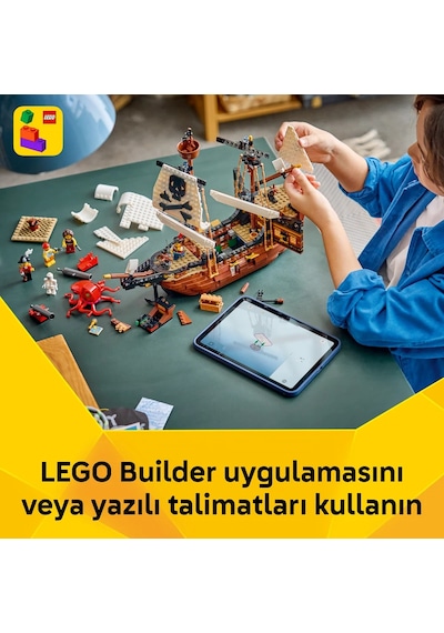 LEGO® Creator 3’ü 1 Arada İkonik Korsan Gemisi 31387 - 9+ Yaş için Kale veya İki Gemi Olabilen Oyuncak Yapım Seti (1074 Parça)