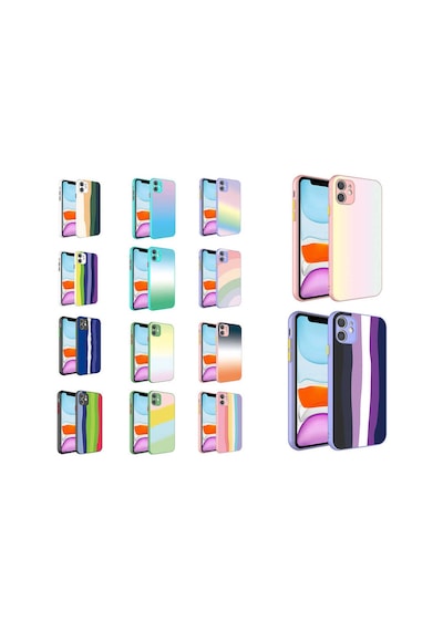 Zore İphone 11 Uyumlu Kamera Korumalı Renkli Thtterli Ogaa X-cam Kılıf-no1