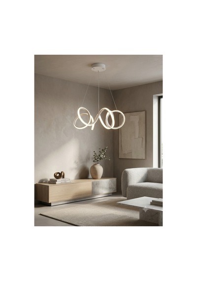 Yüksek Aydınlatmalı Kuğu Model Beyaz Gövde Rengi Sarkıt Modern 3 Renk Led Avize