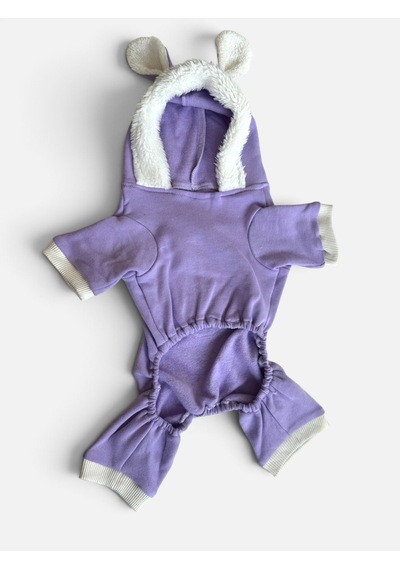 Bibelot Lavender Polar Kedi Tulumu Yumuşacık Ve Sıcacık Bunny Kulaklı Tulum
