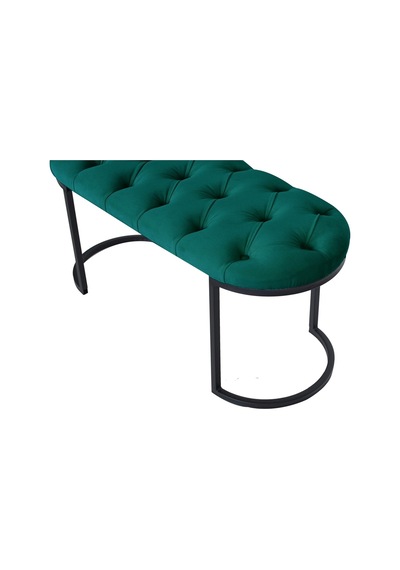 Elısse Yeşil Model- Oval Metal Ayak 100 Cm Bench&koltuk&puf-yatak Odası Önü&ucu Puff&oturak