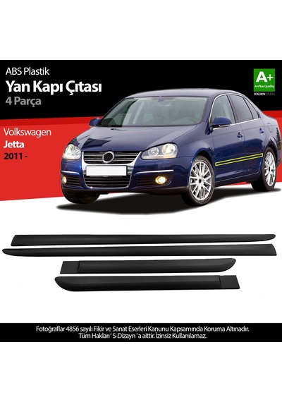 S-dizayn Vw Jetta Abs Plastik Yan Kapı Çıtası 2011 Üzeri A+ Kalite