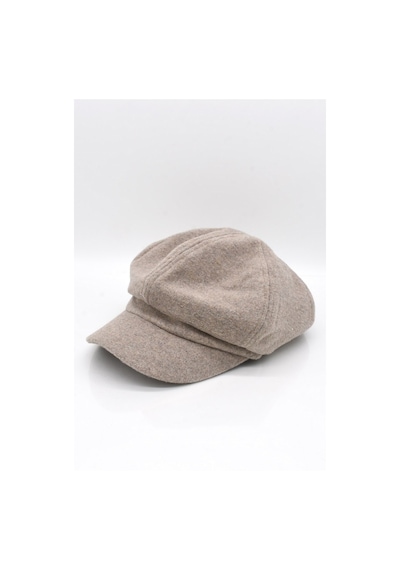 Külah Kadın Kasket Yün Flat Cap Vizon Şapka Vizon Standart