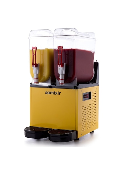 Samixir Twin Çiftli 12+12 Lt Slush Buzlaş Karlamaç Makinesi Slush-24-y