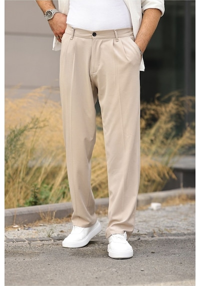 Baggy Kumaş Pantolon Krem