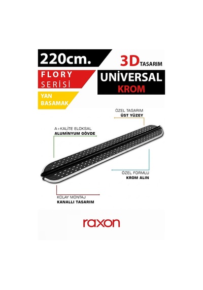 Flory Yan Basamak 220 Cm Universal Kaymaz Yüzey & Dayanıklı Tasarım