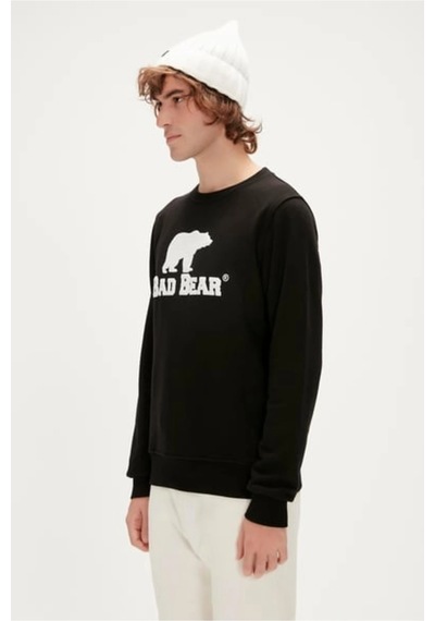 Bad Bear Logo Crewneck Erkek Sweat 22.02.12.007 Nıght Siyah