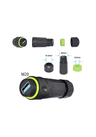 Dişi - Dişi Ip68 Su Geçirmez 3.0 Usb-a Konnektör