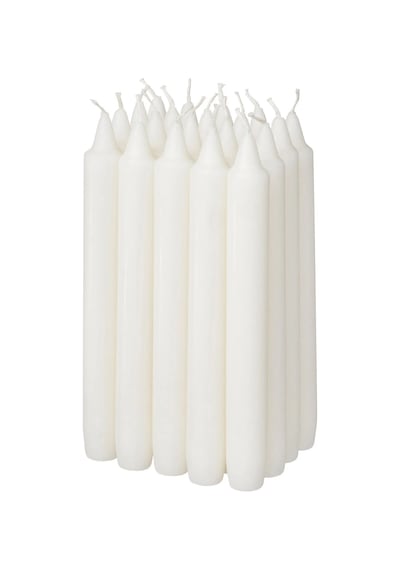 Ikea Nejlıksyren 20'li Şamdan Mumu 2,2 X 19 Cm Beyaz