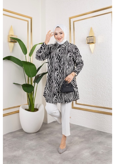 Hira Life Fashion Kadın Tesettür Giyim Ve Spor Giyime Uygun Düğme Detaylı Şık Desenli Dokuma Viskon Gömlek-tunik Siyah 4 Siyah 4 Hira Life Fashion Kadın Tesettür Giyim Ve Spor Giyime Uygun Düğme Detaylı Şık Desenli Dokuma Viskon Gömlek-tunik Siyah 4 Siyah 4