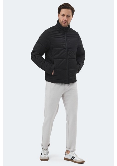 Slazenger Blanco Erkek Dik Yaka Slim Fit Siyah Mont & Kaban Siyah