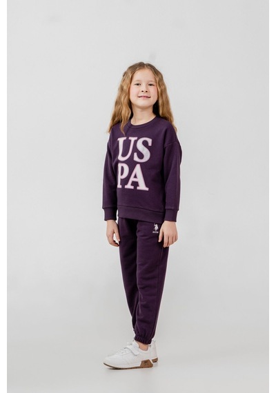 U.S. Polo Assn. Kız Çocuk Baskılı Mor Uzun Kol Eşofman Takımı Us2712-c-v1 Us2712-c-v1