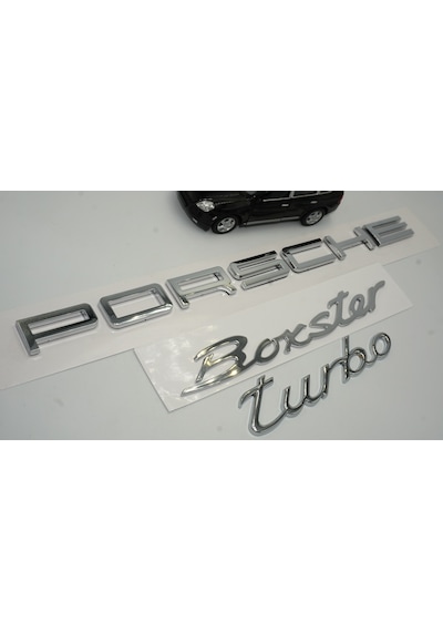Porsche Boxster Turbo Bagaj 3M 3D ABS Yazı Logo Amblem Seti Gri