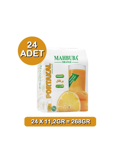 Mahbuba Portakal Aromalı Soğuk Toz İçecek 24x11.2gr 11.2 G