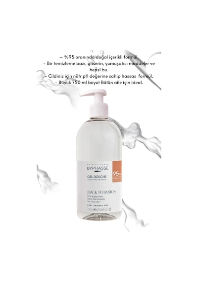 Byphasse Back To Basics Rafine Duş Jeli Tüm Cilt Tipleri 750 ML