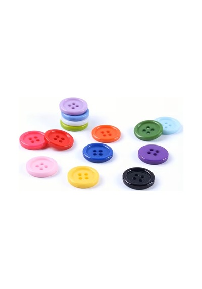 Yuvarlak Renkli Düğme Rengarenk Düğme 1,7 Cm - 25 Adet