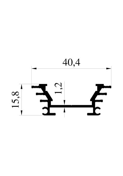 Power Led Profil Kanal Eloksallı 40x15mm Alüminyum Soğutucu 1 Metre Led Şerit Aydınlatma