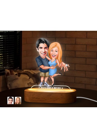 Bk Gift Kişiye Özel Sevgili Karikatürlü Dekoratif 3d Biblo Led Işıklı Gece Lambası-13, Düğün Hediyesi, Yıl Dönümü Hediyesi Kobitmeyen138288 Bk Gift