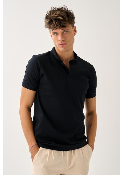 Alexander Gardi Erkek Comfort Fit Polo T-shirt Siyah