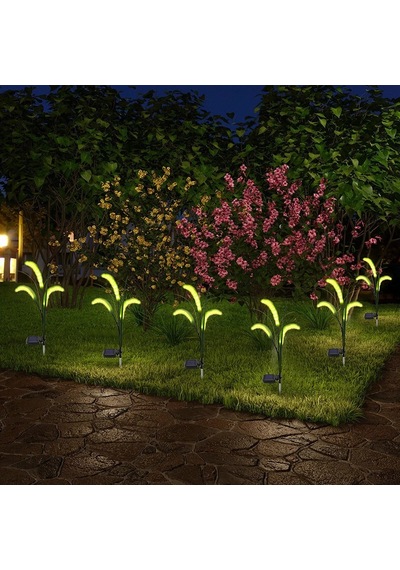 2 Adet Solar Güneş Enerjili Tilki Kuruğu Desenli Aydınlatma Bahçe Aydınlatma,saksı Işığı 2 Adetli Set