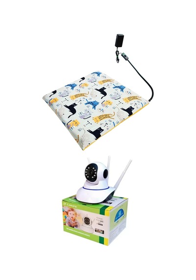 Evcil Hayvan İzleme Güvenlik Kamerası Ve Isıtıcılı Kedi Köpek Minderi Set 45cmx45cm