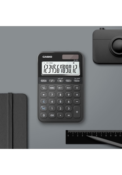 Casio Ms-20yc-bk-w-dp Hesap Makinesi Desktop Gri - Siyah