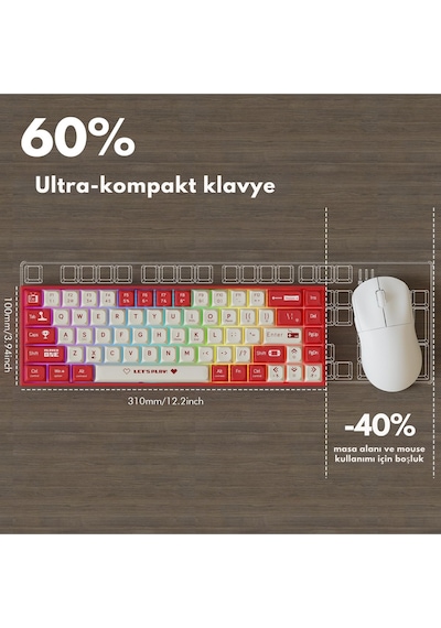Ak680 Kablolu Brown Switch Mekanik Klavye-rainbow Aydınlatma Hot-swap
