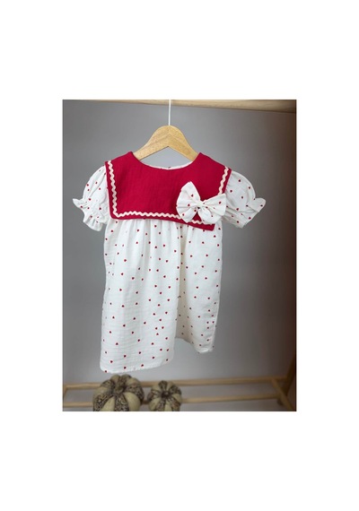 Poala Kids Puantiyeli Muslin Elbise Çok Renkli