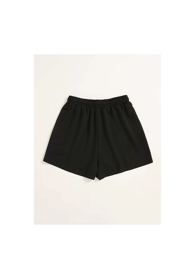 Tarzsokak Letter Graphic Drawstring Şort Siyah