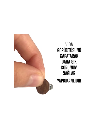 50 Adet Ceviz Vida Kapatıcı Ahşap Desenli Yapışkanlı Vida Tapası Tıpası Kapağı Vida Gizleyici
