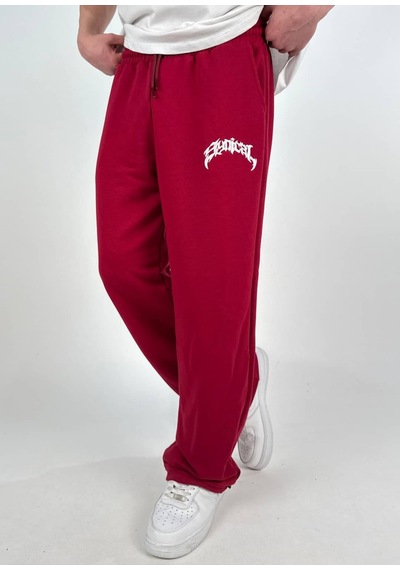 Zaee Syncl Yazlık Nakışlı Ayarlanabilir Baggy Eşofman Altı Bordo