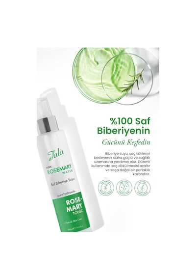 Tala Biberiye Suyu Dökülme Karşıtı Ve Saç Uzamasını Saç Toniği %100 Saf Ve Doğal 100 ML