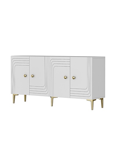 Ka1521bg Lessi150 Konsol, Tv Sehpası Ve Kahve Köşesi Beyaz-gold 150cm Beyaz-gold