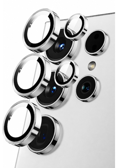 Samsung Galaxy S25 Ultra Uyumlu Kamera Lens Koruyucu Gümüş