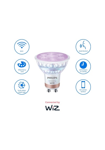 Lexroo Smart Lighting Led Spot Ampul Gu10 Cam 50w Eşdeğer Rgb Standart