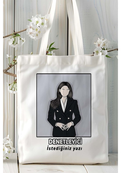 Art Hediye Denetleyici Baskılı Bez Omuz Çantası Kişiye Özel Model 7 Çok Renkli