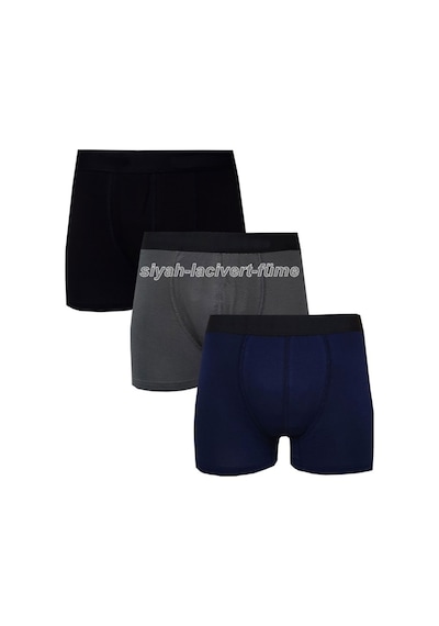 3Lü Erkek Likralı Modal Boxer Düz Pamuklu