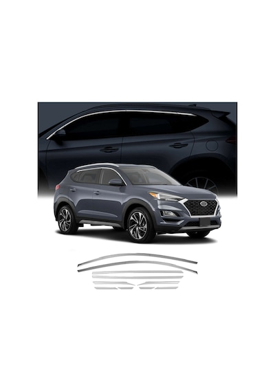 Hyundai Tucson 2015 2020 Cam Üst Çıtası Krom