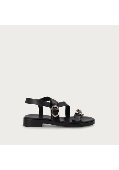 Nero Black Sandalet Kadın 87m6 Frau Leather Multi-strap Sandals siyah