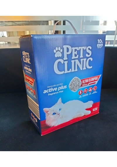 Pets Clinic Aktif Karbonlu Tozsuz Kutulu Bentonit Kedi Kumu 10 Lt 293-40000.01