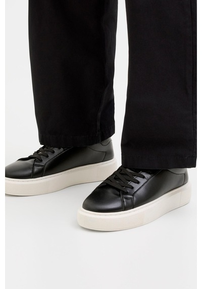 Jack & Jones Jfwaspıre Erkek Günlük Sneaker Ayakkabı Pu Deri, Cupsole Taban Noos Siyah