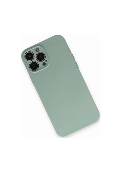 Tia Aks İphone 13 Pro Max Uyumlu İçi Yumuşak Kadife Dokulu Lansman Silikon Kılıf Yeşil