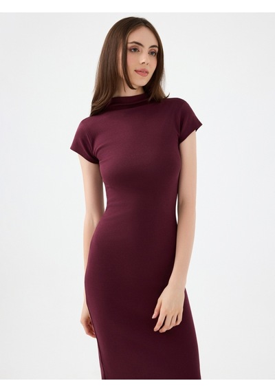 Slim Fit Kadın Elbise Burgundy