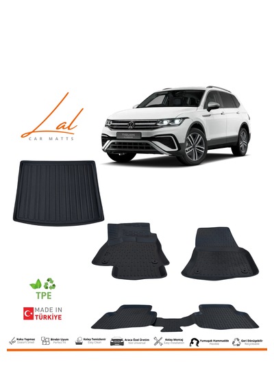 Volkswagen Tiguan 3d Havuzlu Paspas Üst Kademe Bagaj Havuzu Seti 2016-2023 Uyumlu